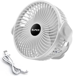 Draagbare campingventilator, oplaadbare ventilator op batterijen met haak, USB-ventilator met ophangkoord — thumbnail 1