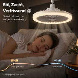 Sello! plafondventilator met verlichting – plafondlamp – drie snelheden – drie lichtkleuren – stil – afstandsbediening – wit — thumbnail 3