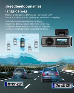 Zavio® Dashcam voor Auto - Auto Camera - Dashcam Voor en Achter Draadloos — thumbnail 4