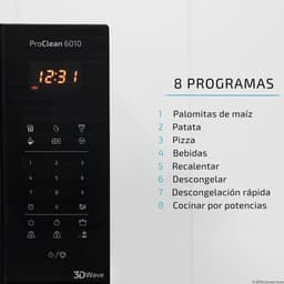 Magnetron Zwart - Oven Magnetronoven - Snel Eten Opwarmen - Ready2Clean Coating - 23 liter - Zwart — thumbnail 2