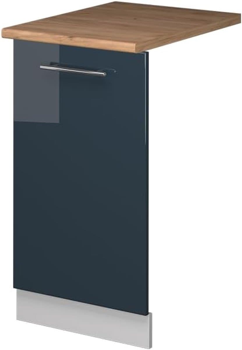 Vaatwasser paneel - Frontpaneel Afdekplaat - Keuken Inrichten - Zachtsluitende scharnieren - 45 cm breed - Donkerblauw hoogglans — afbeelding 1