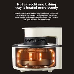 Visuele Airfryer - Oven Pan - Gezond Koken - Annulair Zichtvenster - 5 Liter - Groen — thumbnail 2