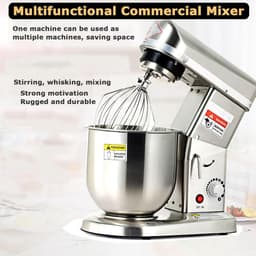 Keukenmixer Staande Mixer - Bakmachine Deegmixer - Bakken en Koken - Krachtige 500W Motor - 5 Liter Kom - Zilver — thumbnail 2