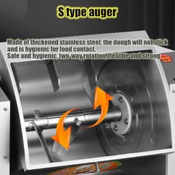 Professionele Deegmixer - Keukenmachine Kneedmachine - Bakken en Deeg Maken - Roestvrij Staal Voedselkwaliteit - 3 kg - Zilver — thumbnail 2