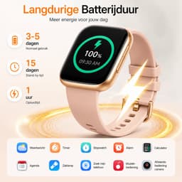 Smartwatch Dames – 1.85" AMOLED – Bluetooth Bellen – 350mAh Batterij – Hartslag, SpO₂ & Slaapmonitor – 100+ Sportmodi – 3ATM Waterdicht – Android & iPhone — thumbnail 4