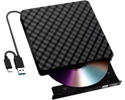 Externe CD/DVD Drive - Optische Drive USB Drive - Data Overzetten - Compact en Stevig - Draagbaar - Zwart