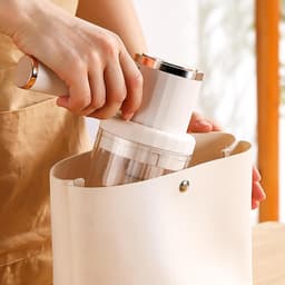 Elektrische Knoflookmolen - Uienhakker Keukenmachine - Snel Ingrediënten Hakken - USB Oplaadbaar - 95 x 20 x 95 cm - Wit — thumbnail 2