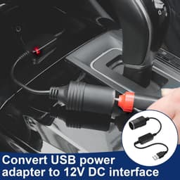 SnelShoppen - 5V USB A Plug naar 12V Sigarettenaansteker Adapter voor Auto, USB naar Sigarettenaansteker 12V Converter voor Dashcam, Rij Recorder DVR, — thumbnail 3