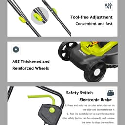 Elektrische Duwmaaier - Accu Grasmaaier Grasmaaier - Gazon Onderhouden - Borstelloze Motor - 33 cm Maaibreedte - Grijs — thumbnail 2
