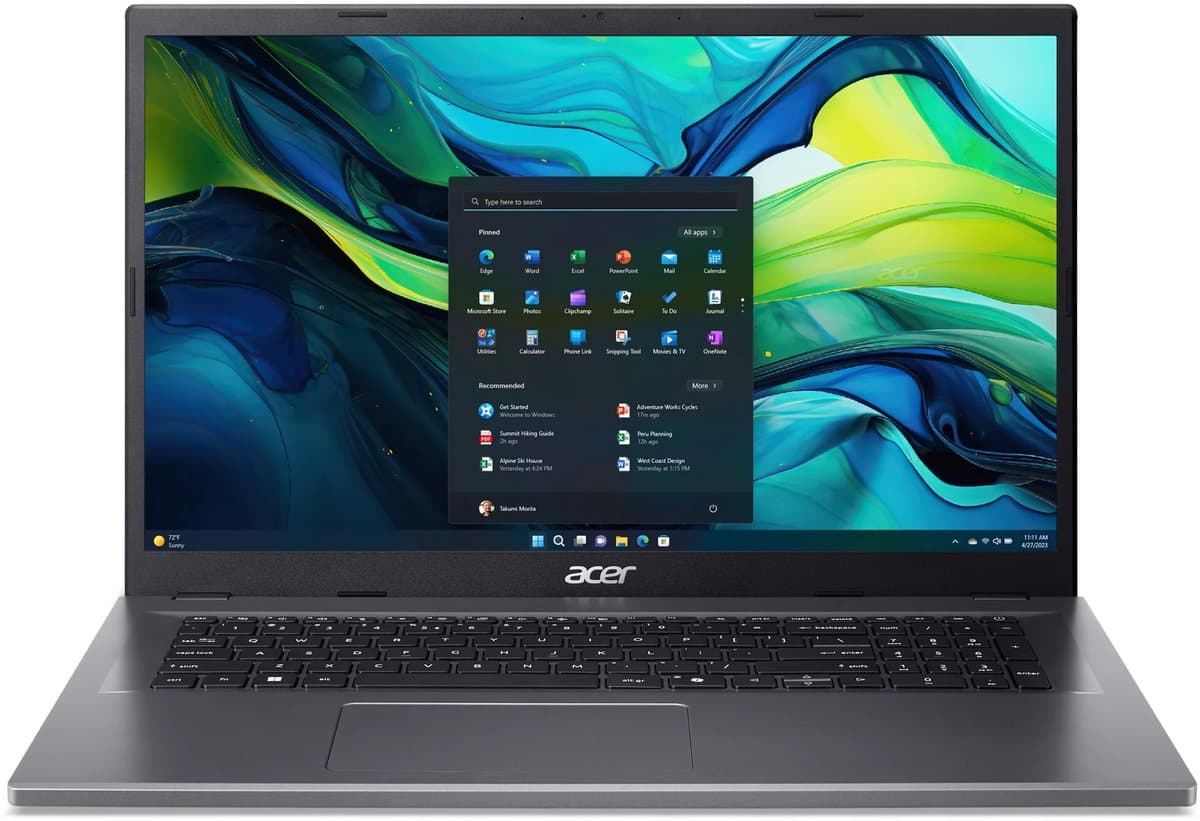 ACER Aspire 17 Pro A17-51M-5202 - 17.3 inch - Full HD - Intel Core 5 120U - 16 GB - 512 GB - Windows 11 Pro — afbeelding 1