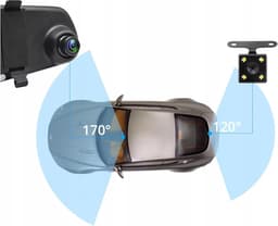 Autospiegel Camera - Dashcam Recorder - Veilig Rijden - Full HD Dual Camera - 4.3 Inch Scherm - Zwart — thumbnail 4
