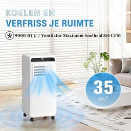 Draagbare Airco - Mobiele Unit - Ruimte Koelen - 3-in-1 Functie - 9000 BTU - Wit — thumbnail 5