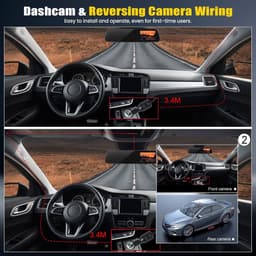 Auto Camera - Rijrecorder - Veilig Rijden - Dubbele Camera - 4 Inch Scherm - Zwart — thumbnail 3