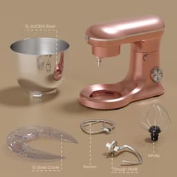 Keukenmachine - Mixer Robot - Bakken en Koken - Krachtige 1500W Motor - 5 Liter Kom - Roze — thumbnail 5