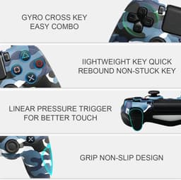 PS4 Draadloze Controller V2 - Geschikt voor PS4 - Camouflage Blauw — thumbnail 5