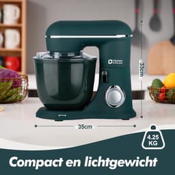 Keukenmachine - Standmixer - Bakken en Koken - Dubbele Mengkommen - 4.5 Liter - Donkergroen — thumbnail 5