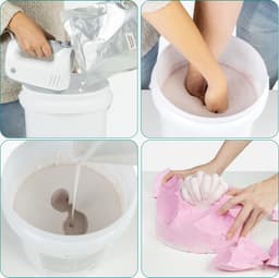 Navaris 3D gipsafdruk set XXL - Voor handen of voeten - Handgietset met mengemmer van 10 liter - Voor volwassenen, kinderen en baby's - pH-neutraal — thumbnail 3