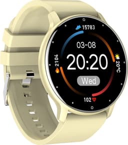 Kiraal Fit 5 - Smartwatch dames - Smartwatch Heren - Stappenteller - Full Screen - Fitness Tracker - Activity Tracker - Smartwatch Android & IOS - Beige — thumbnail 2