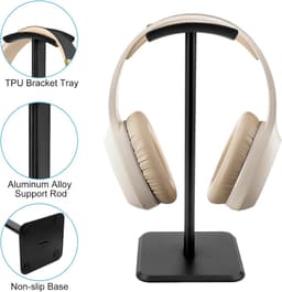 Headset Stand - Headset Houder - Koptelefoon Houder - Aluminium Standaard - Koptelefoon Standaard - Hoofdtelefoon houder - Headphone Stand - Luxe Headset Stand Universeel - Gaming Headset Stand - 24.5cm - Koptelefoon niet inbegrepen! — thumbnail 2
