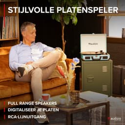 Retro platenspeler met speakers - Audizio RP114BL - Model 2025 - met PC software - Blauw — thumbnail 2