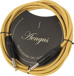 Áengus Gold Tweed Gitaarkabel Instrumentkabel - 6.35mm mono jack plug recht/recht - 3 meter — thumbnail 4