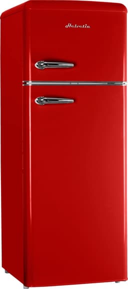 Helvetia Retro Koelvriescombinatie HRDPER206ER1 - Rood - 144 cm Hoog - 4ster Vriezer - Vintage - 206 Liter — thumbnail 1