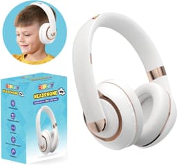 DEPLAY Headphones - Kinderkoptelefoon - Koptelefoon Kinderen - Over Ear - Draadloos - Volumebegrenzer - Noise Isolation - Wit — thumbnail 1