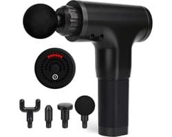Massagegeweer, Massagepistool Deep Tissue Elektrische Handheld Percussie Spiermassager Massage Gun 6 Snelheden & 4 Massagekoppen voor Spieren Relief