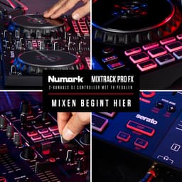 Numark Mixtrack Pro FX - 2 Deck DJ Controller voor Serato DJ met DJ Mixer, Ingebouwde Audio-Interface, Capacitieve Touch Jog-wielen en FX Paddles — thumbnail 4