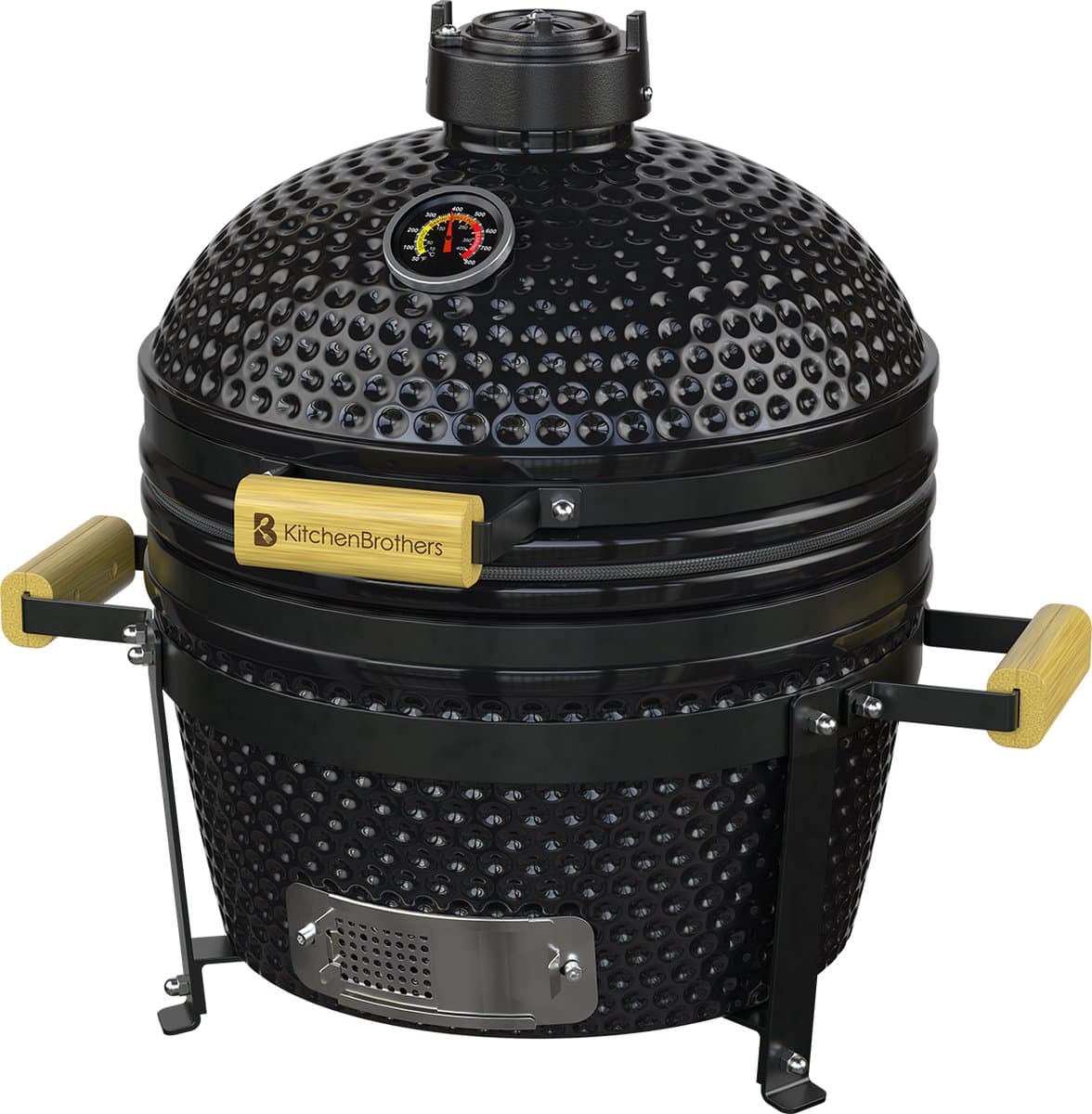 KitchenBrothers Kamado BBQ - 16 Inch Houtskool Barbecue - 34⌀ cm - PFAS-vrij - Deluxe Set - Egg BBQ met Accessoires - Vaderdag Cadeau - Zwart — afbeelding 1