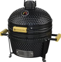 KitchenBrothers Kamado BBQ - 16 Inch Houtskool Barbecue - 34⌀ cm - PFAS-vrij - Deluxe Set - Egg BBQ met Accessoires - Vaderdag Cadeau - Zwart — thumbnail 1
