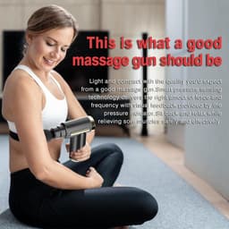 Massage Gun Mini-Massage Gun- Diepe Weefselmassage- Draadloze Handheld Massager- 6 Snelheden- 4 Hoofden- 1800mAh Batterij- Oplaadbaar via Type-C- Super Stil- Pijnverlichting- Geschenken- Zwart massage gun — thumbnail 3