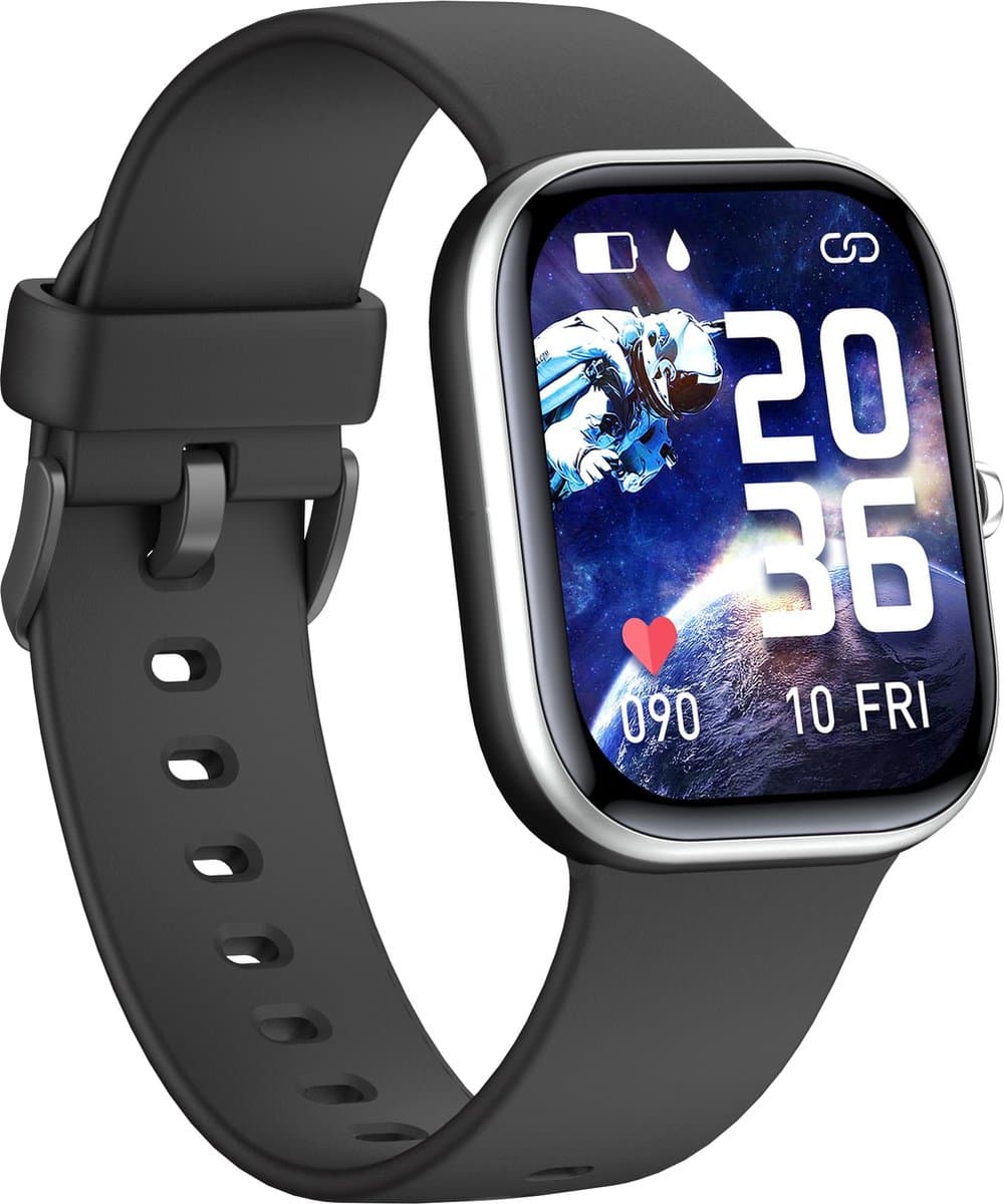 Smartwatch Kinderen - Hartslag - Stappen - 20 Alarmen - Zwart — afbeelding 1