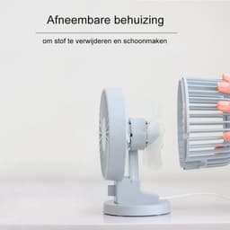 Ninzer Mini Ventilator USB - Stille Mini USB-Ventilator - Tafelventilator & Bureau Ventilator - Compact, Stil & Krachtig - Blauw — thumbnail 3