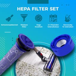 HEPA Filter Set voor Stofzuiger - Geschikt voor Dyson Steelstofzuiger V7 en V8 Series -DC58, DC59, DC61, DC62, DC74- Wasbaar — thumbnail 2
