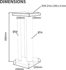 NorStone STYLUM MAX wit Luidsprekerstandaards 60 cm hoog — thumbnail 2