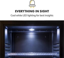 Klarstein Mini-Koelkast Brooklyn 23 Glazen Deur LED 23L - Minikoelkast Drankkoeler Hotelkoelkast - voor Hotelkamer voor Slaapkamer voor Studentenkamer - Compact - Mini Fridge - Kleine Koelkast - Compact Koelkast — thumbnail 4