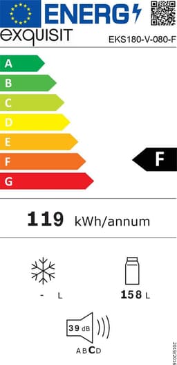 Exquisit EKS180-V-080F - Inbouw Koelkast - 158 Liter - 39dB - Wit — thumbnail 2
