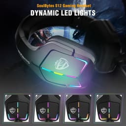 SoulBytes S12 RGB Over-ear Koptelefoons - Gaming headset met Stereo Microfoon - Multi platform -Zwart — thumbnail 4