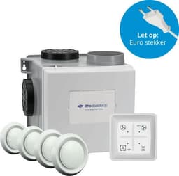 Itho Daalderop CVE-S eco fan ventilator box alles-in-1 pakket HE 415m3/h + vochtsensor + RFT auto + 4 ventielen - euro stekker — thumbnail 1