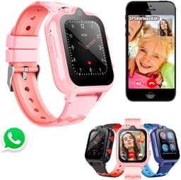 GPSHorlogeKids© - GPS horloge kind - smartwatch kinderen - WhatsApp - 4G videobellen - spatwaterdicht - SOS alarm - Dual Camera - gezichtsherkenning - incl. SIM - DUO Roze — thumbnail 1