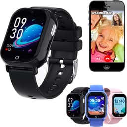 GPSHorlogeKids© - smartwatch kinderen - GPS horloge kind – kleinste model 2025 – kinder smartwatch - 4G videobellen - spatwaterdicht - SOS alarm - incl. SIM - PAX Zwart — thumbnail 1