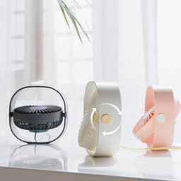USB Tafelventilator - USB Ventilator - Mini Ventilator - Compact - 3 Windstanden - Roze — thumbnail 5