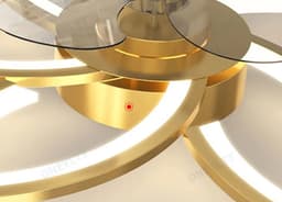 6 Sterren Plafondlamp Met Ventilator - Goud - Met Afstandsbediening - Smart lamp - Dimbaar Met App - 6 Standen Ventilator - Woonkamerlamp - Moderne lamp - Plafoniere — thumbnail 3