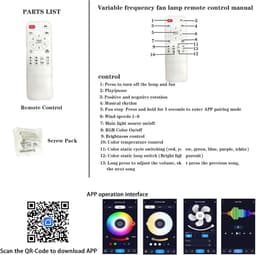 RGB Ventilator Met Luidspreker - Smart Lamp - Bluetooth - Dimbaar - Afstandsbediening En App - Speaker - Plafondventilator 46 cm - Woonkamerlamp - Moderne lamp — thumbnail 4
