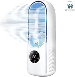 LifeStages - Draagbare Aircooler - Mobiele Airconditioning - Mini Luchtkoeler met Waterkoeling - USB 4-in-1 Draagbare Mobiele Airconditioner - 6 Luchtsnelheden en 8 LED's - 1-6 Uur Timer voor Kamers - Huizen en Kantoor - [Energieklasse A++]. — thumbnail 1