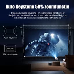 kotsren P2 - Mini Beamer Projector - WiFi 6 & Bluetooth 5.3 - 4K - 180° draaibaar - Draagbare Home Cinema, Outdoor - Wit — thumbnail 5
