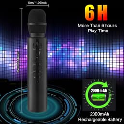Karaoke Draadloze microfoon Draagbare handzame Bluetooth-luidsprekermicrofoon, draadloze microfoons Karaokemachine Thuis KTV-speler Compatibel met Android- en iOS-apparaten voor feesten/zang/vergaderingen — thumbnail 4