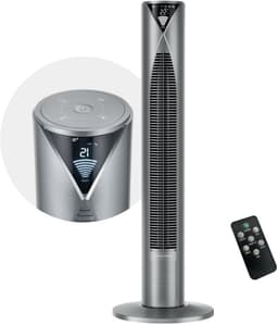 CoolHome CF2206 - Torenventilator met afstandsbediening - Ventilator staand met Luchtreiniger - 96 CM - Dimbaar LED scherm - Cool grey — thumbnail 1