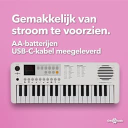 VISIONKEY-1 Mini Elektrisch Keyboard 37 Toetsen - Kinderen - Wit — thumbnail 2